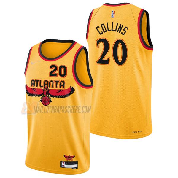 maillot john collins atlanta hawks de 20 homme jaune city edition 2022