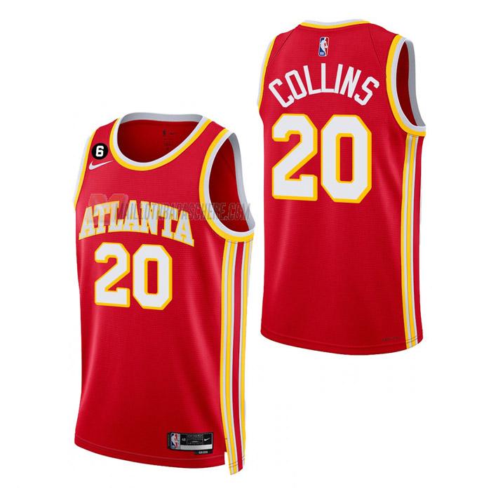 maillot john collins atlanta hawks de 20 homme rouge icon edition 2023