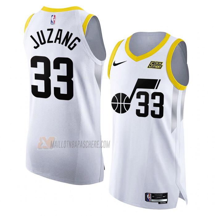 maillot johnny juzang utah jazz de 33 homme blanc association edition 2023