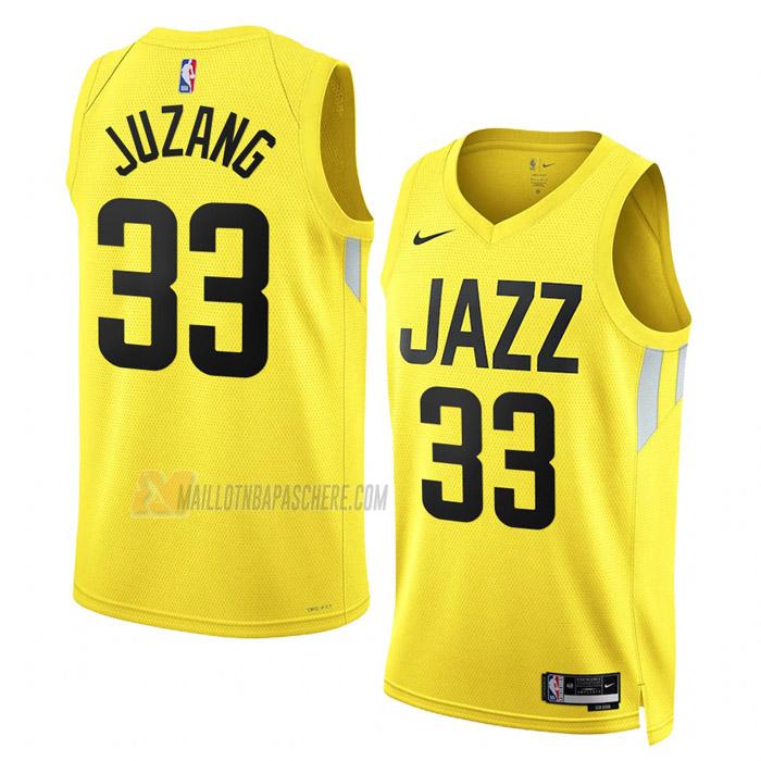 maillot johnny juzang utah jazz de 33 homme jaune icon edition 2023