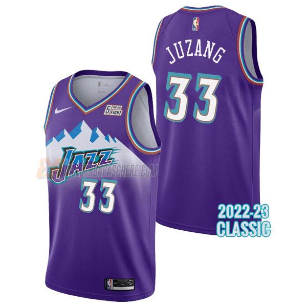 maillot johnny juzang utah jazz de 33 homme mauve classic edition 2023