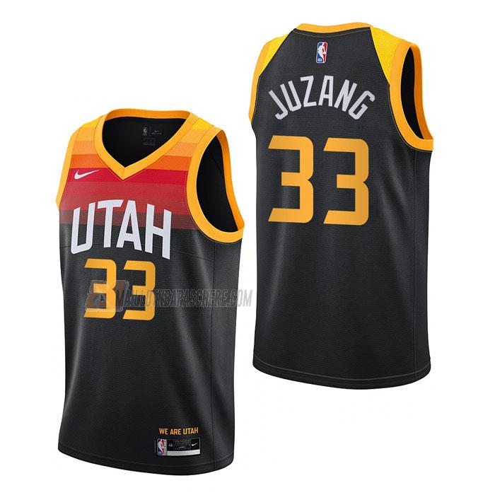 maillot johnny juzang utah jazz de 33 homme noir city edition 2022