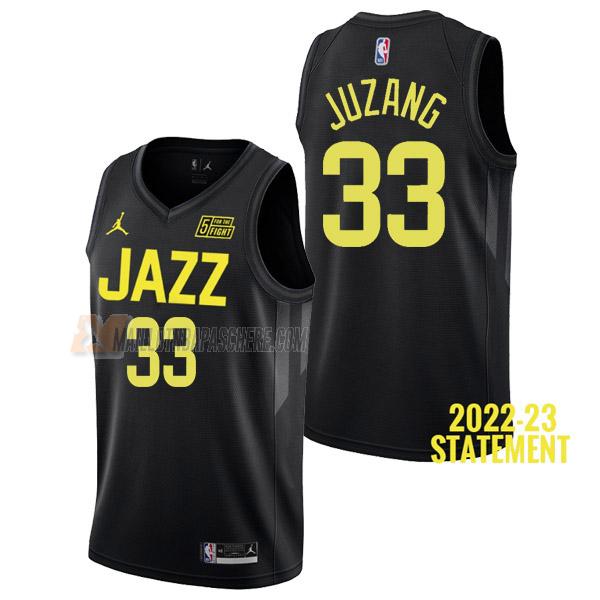 maillot johnny juzang utah jazz de 33 homme noir statement edition 2023