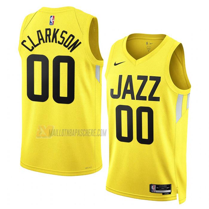 maillot jordan clarkson utah jazz de 0 homme jaune icon edition 2023