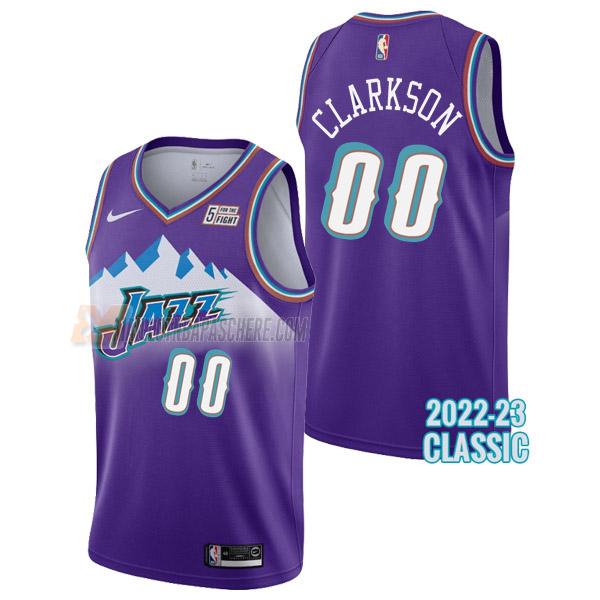 maillot jordan clarkson utah jazz de 0 homme mauve classic edition 2023