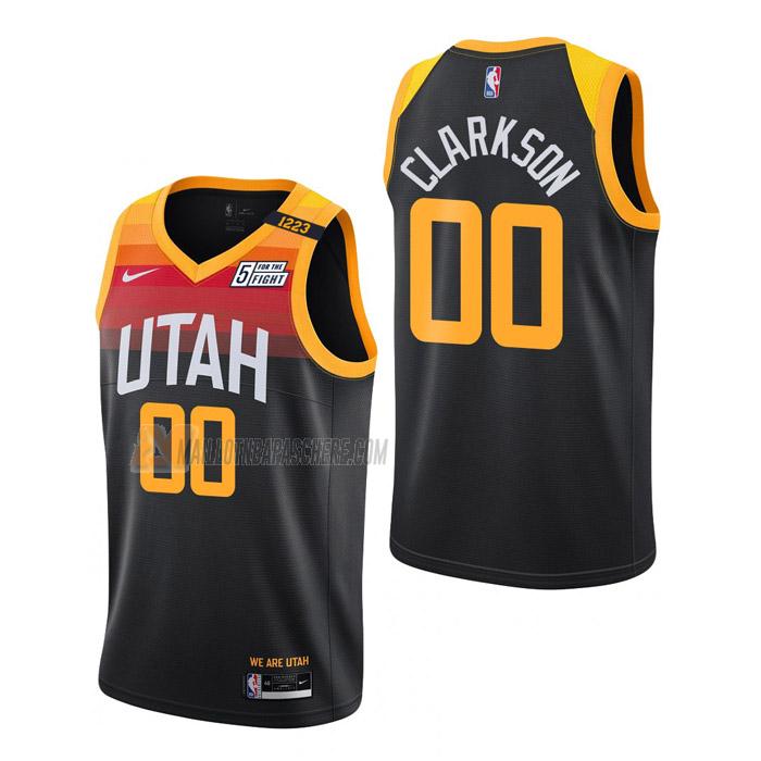 maillot jordan clarkson utah jazz de 0 homme noir city edition 2022