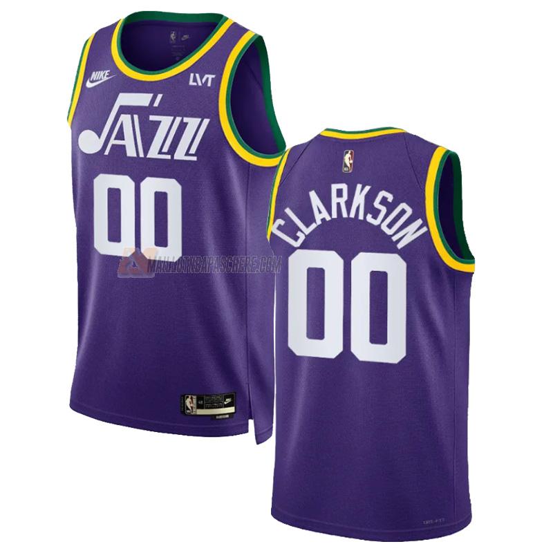 maillot jordan clarkson utah jazz de 0 homme violet classic edition 2023-24