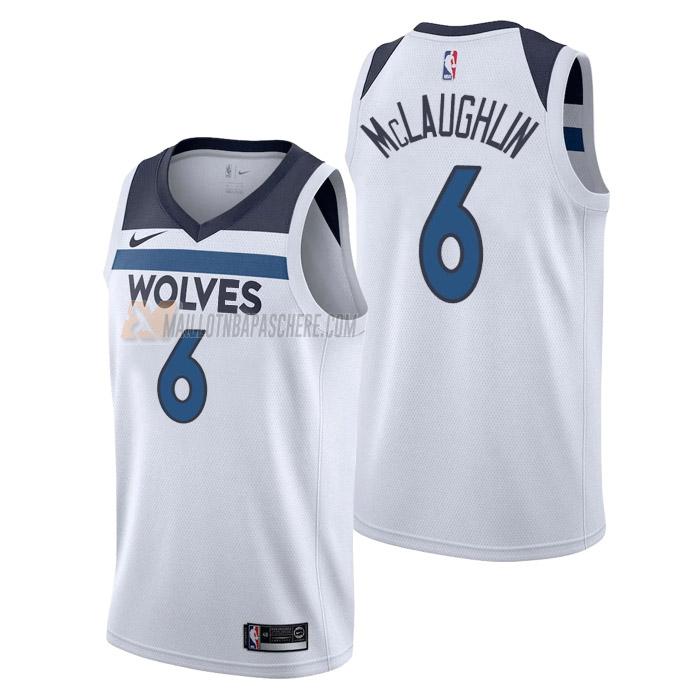 maillot jordan mclaughlin minnesota timberwolves de 6 homme blanc association edition 2023