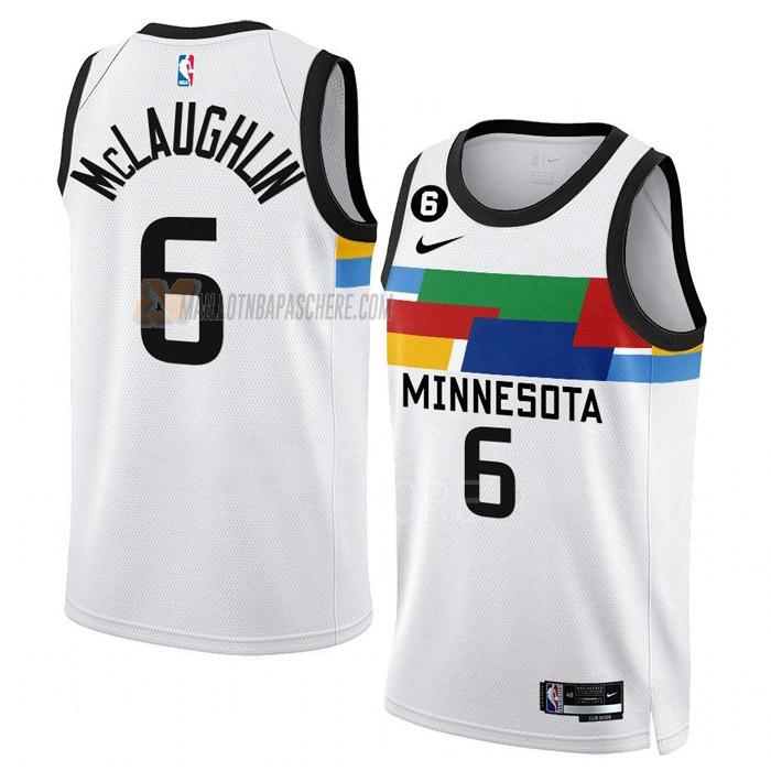 maillot jordan mclaughlin minnesota timberwolves de 6 homme blanc city edition 2023