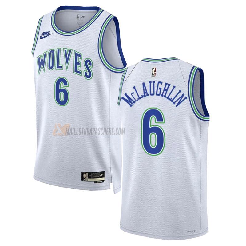 maillot jordan mclaughlin minnesota timberwolves de 6 homme blanc classic edition 2023-24