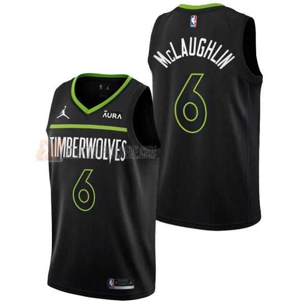 maillot jordan mclaughlin minnesota timberwolves de 6 homme noir statement edition 2023