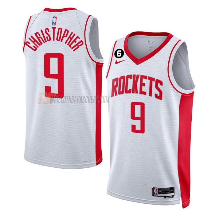 maillot josh christopher houston rockets de 9 homme blanc association edition 2023