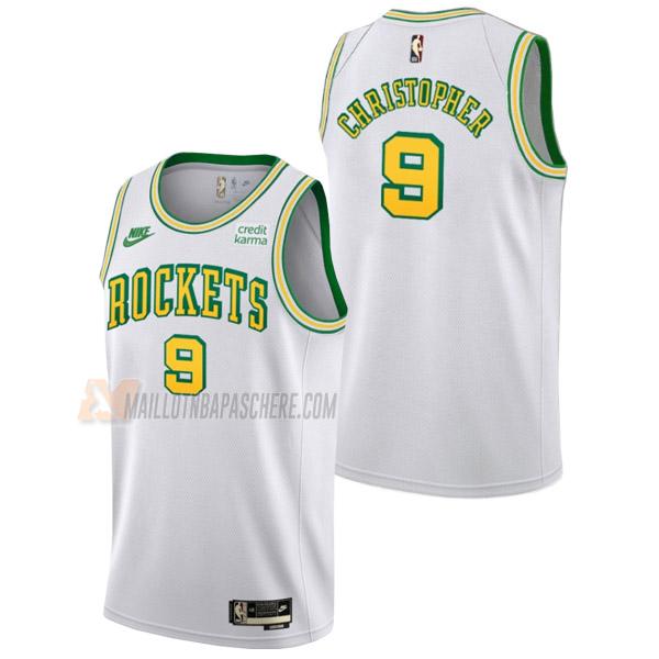 maillot josh christopher houston rockets de 9 homme blanc classic edition 2023