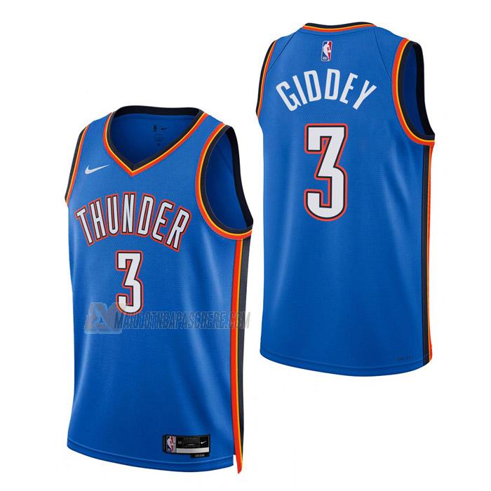 maillot josh giddey oklahoma city thunder de 3 homme bleu icon edition 2023