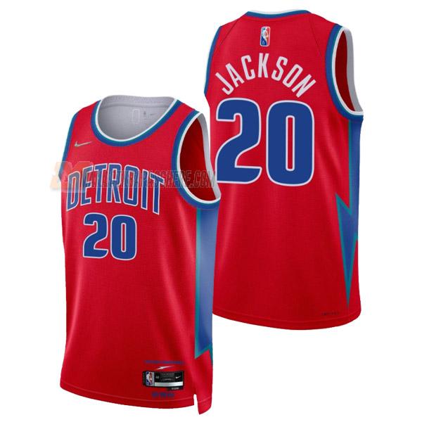 maillot josh jackson detroit pistons de 20 homme rouge city edition 2022