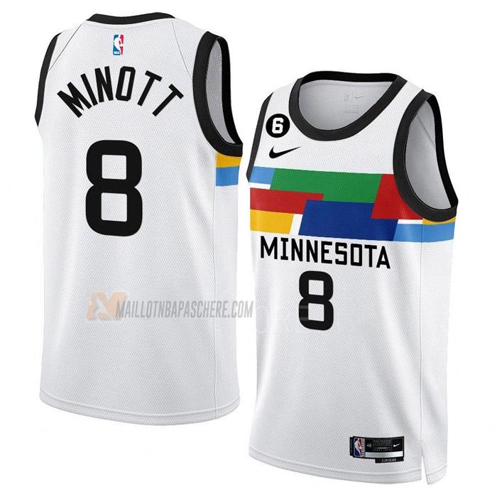 maillot josh minott minnesota timberwolves de 8 homme blanc city edition 2023