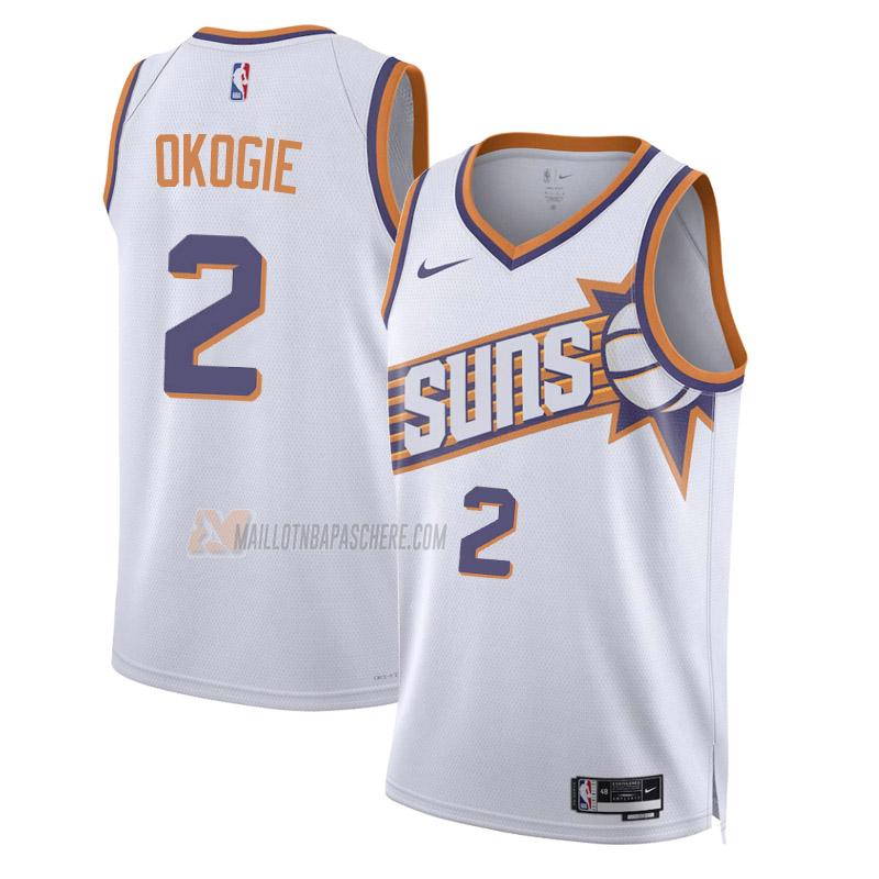 maillot josh okogie phoenix suns de 2 homme blanc association edition 2023-24