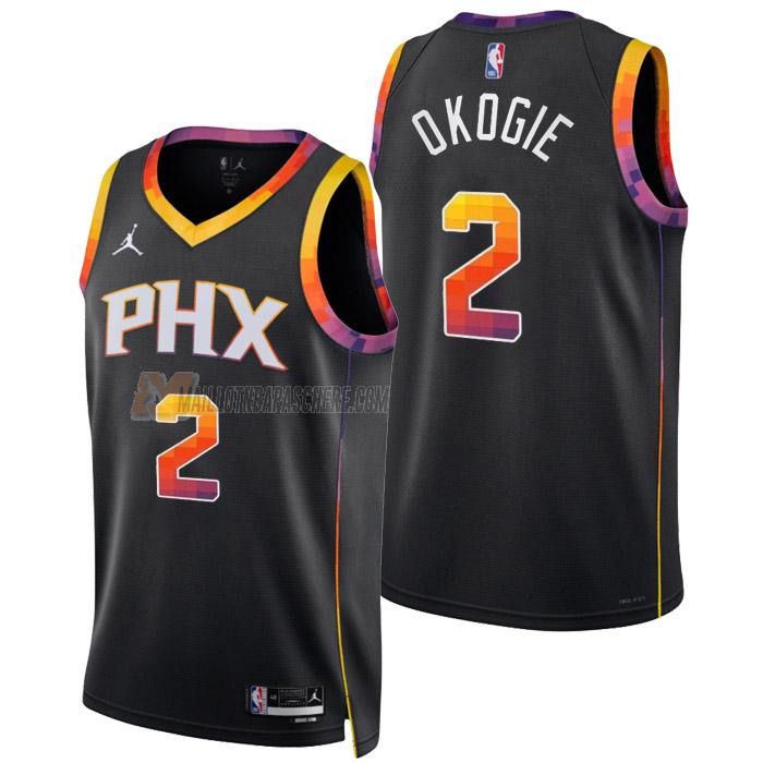 maillot josh okogie phoenix suns de 2 homme noir statement edition 2023