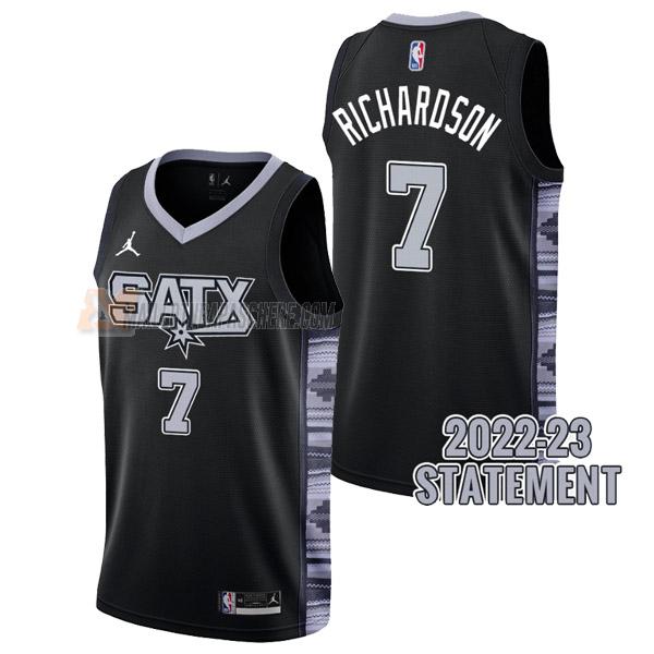 maillot josh richardson san antonio spurs de 7 homme noir statement edition 2023