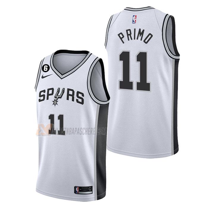 maillot joshua primo san antonio spurs de 11 homme blanc association edition 2023