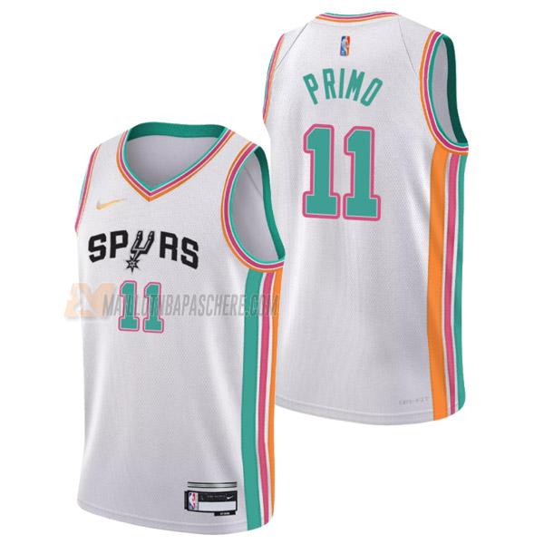 maillot joshua primo san antonio spurs de 11 homme blanc city edition 2022