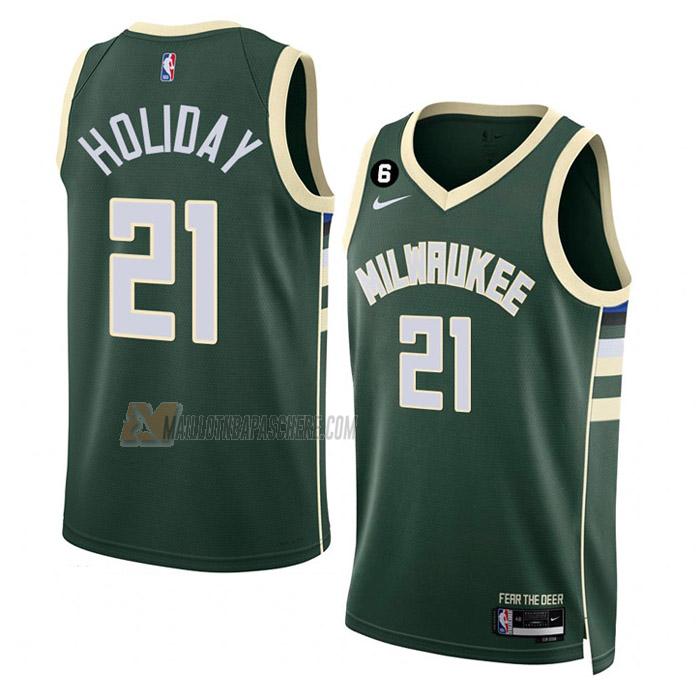 maillot jrue holiday milwaukee bucks de 21 homme vert icon edition 2023