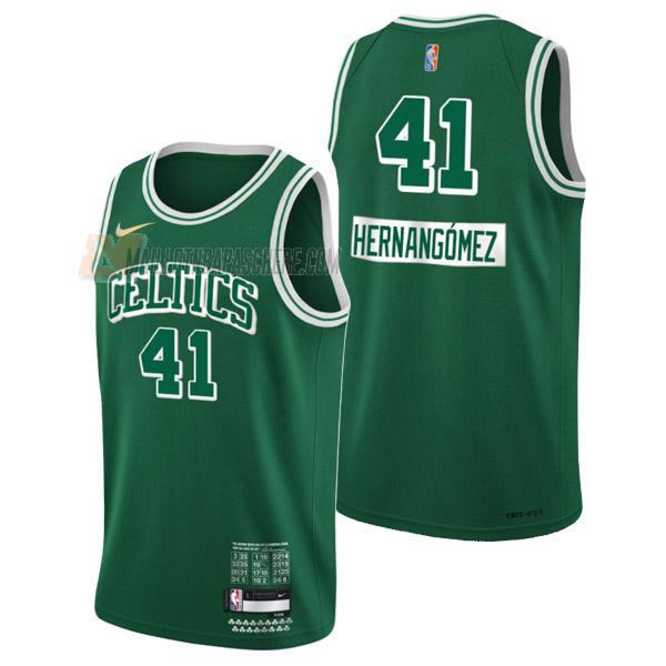 maillot juancho hernangomez boston celtics de 41 homme vert city edition 2022