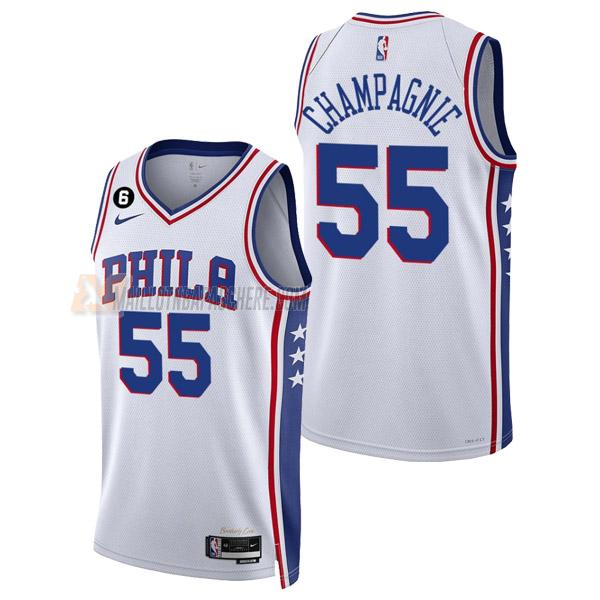 maillot julian champagnie philadelphia 76ers de 55 homme blanc association edition 2023