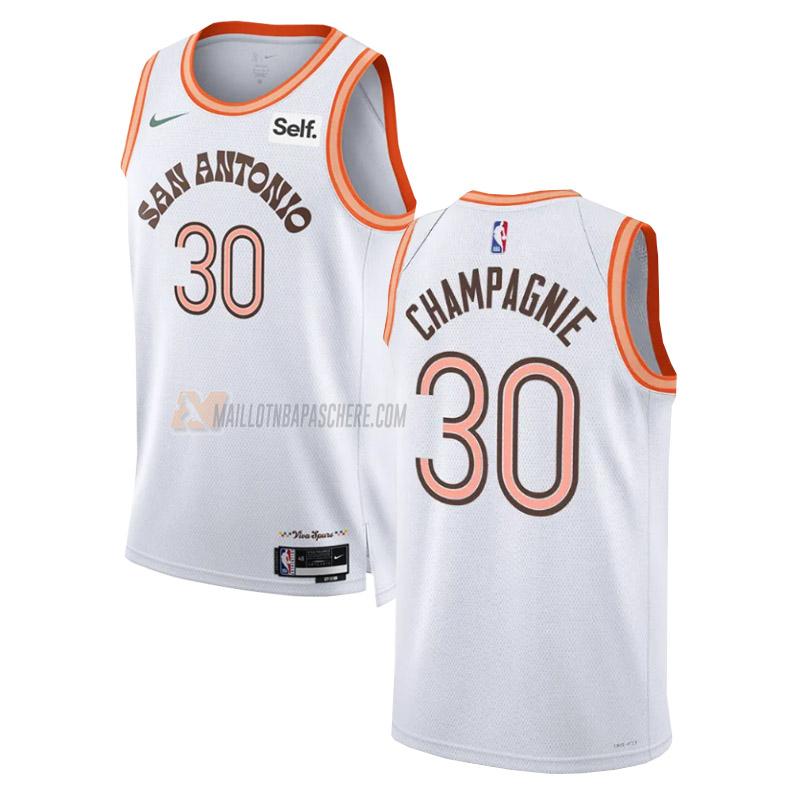 maillot julian champagnie san antonio spurs de 30 homme blanc city edition 2023-24