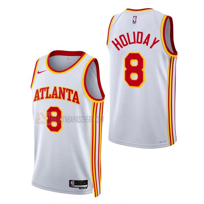 maillot justin holiday atlanta hawks de 8 homme blanc association edition 2023