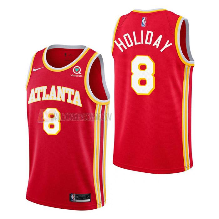 maillot justin holiday atlanta hawks de 8 homme rouge icon edition 2023