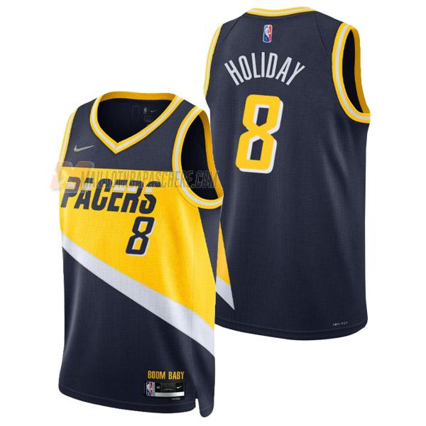 maillot justin holiday indiana pacers de 8 homme bleu marine city edition 2022