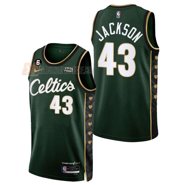 maillot justin jackson boston celtics de 43 homme vert city edition 2023