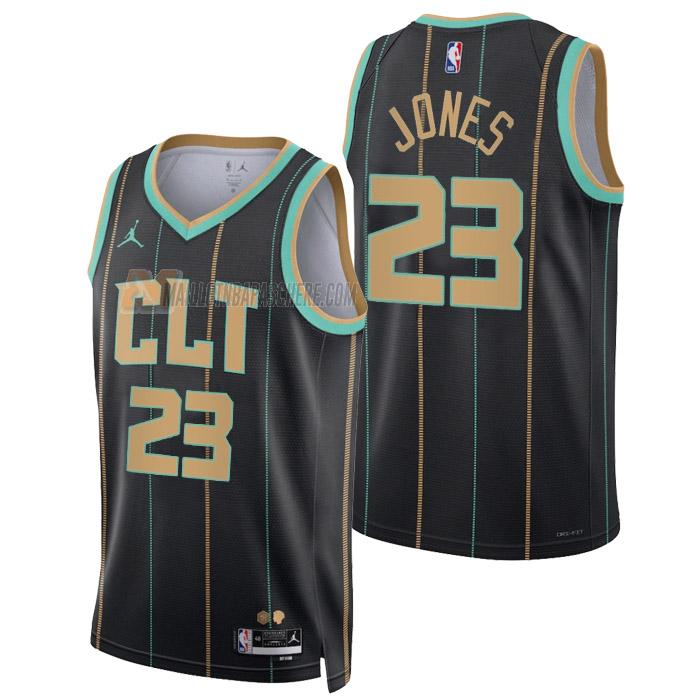 maillot kai jones charlotte hornets de 23 homme noir city edition 2023