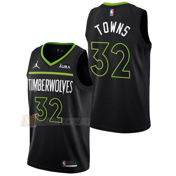 maillot karl anthony towns minnesota timberwolves de 32 homme noir statement edition 2023