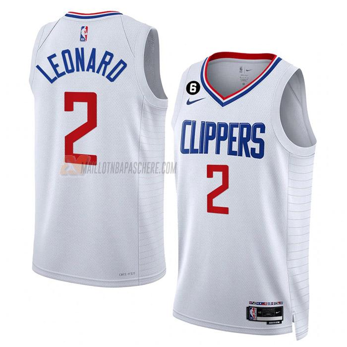 maillot kawhi leonard los angeles clippers de 2 homme blanc association edition 2023