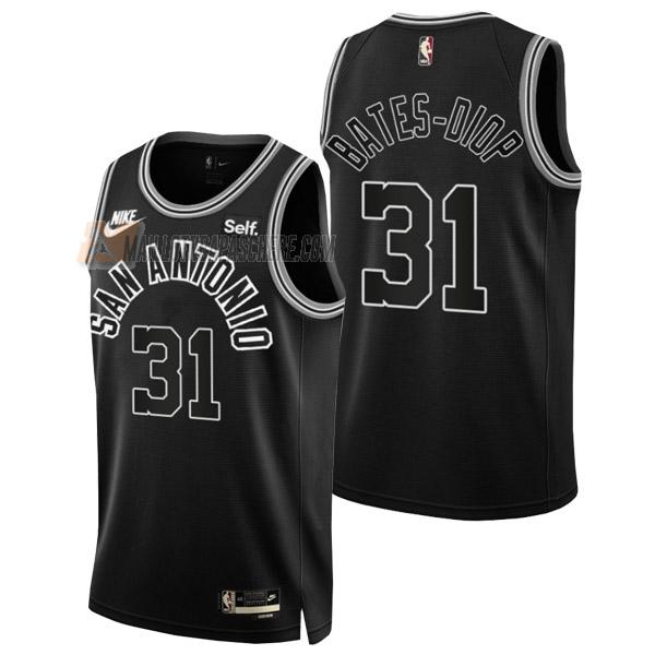 maillot keita bates-diop san antonio spurs de 31 homme noir classic edition 2023