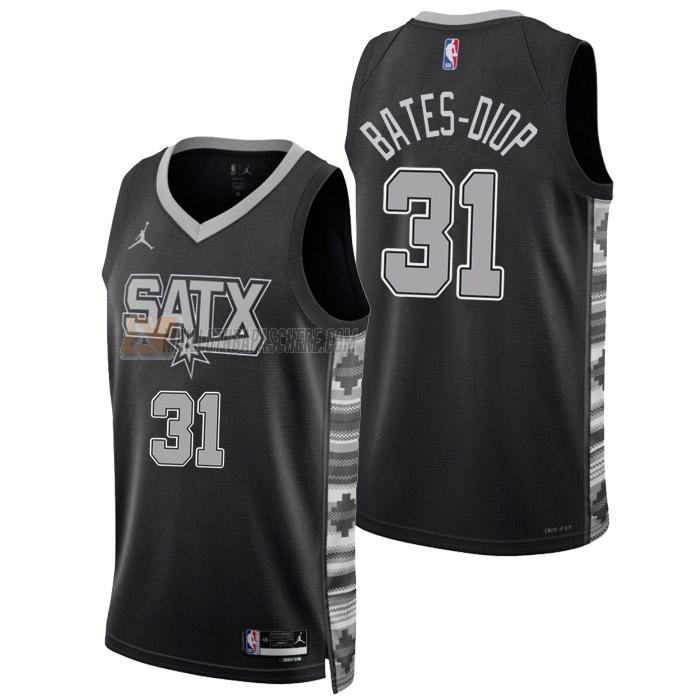 maillot keita bates-diop san antonio spurs de 31 homme noir statement edition 2023