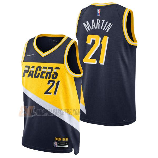 maillot kelan martin indiana pacers de 21 homme bleu marine city edition 2022