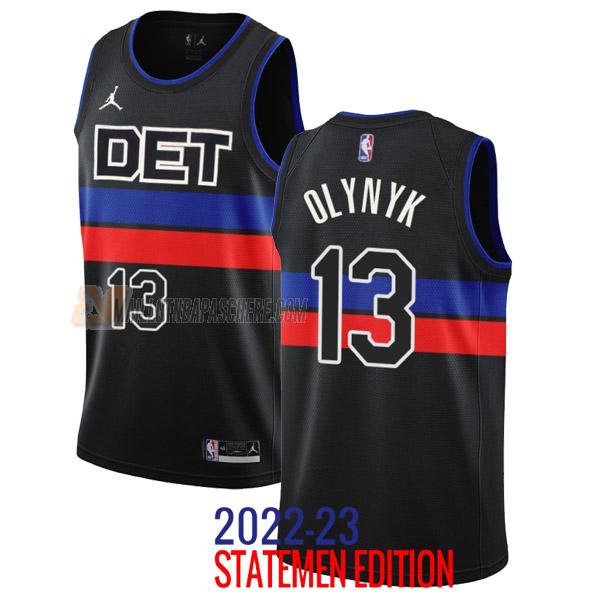 maillot kelly olynyk detroit pistons de 13 homme noir statement edition 2023