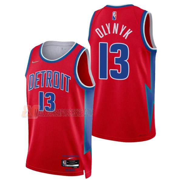 maillot kelly olynyk detroit pistons de 13 homme rouge city edition 2022