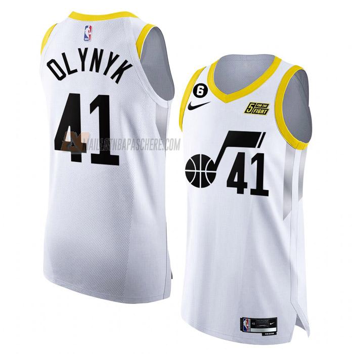 maillot kelly olynyk utah jazz de 41 homme blanc association edition 2023