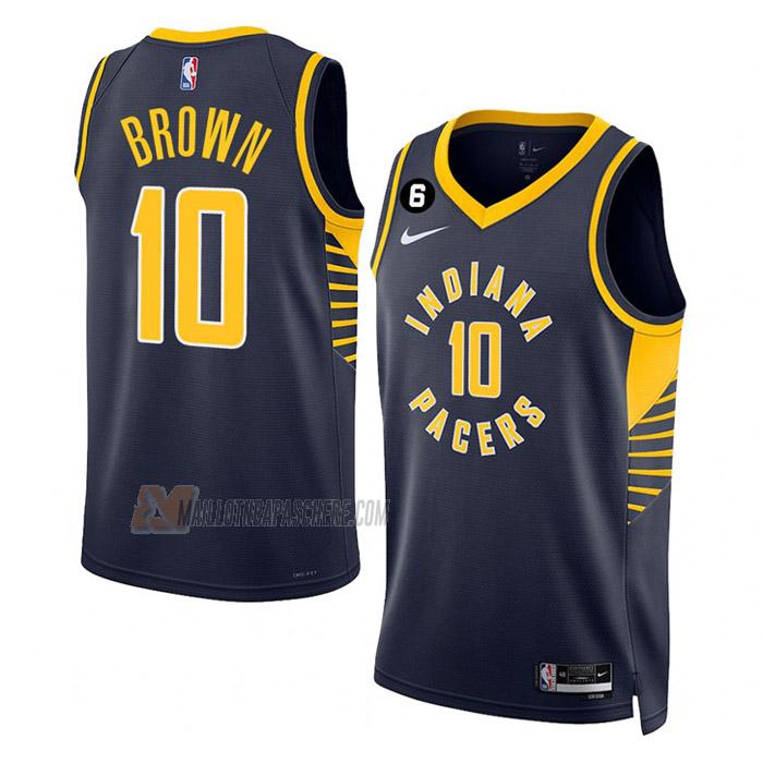 maillot kendall brown indiana pacers de 10 homme bleu marine icon edition 2023