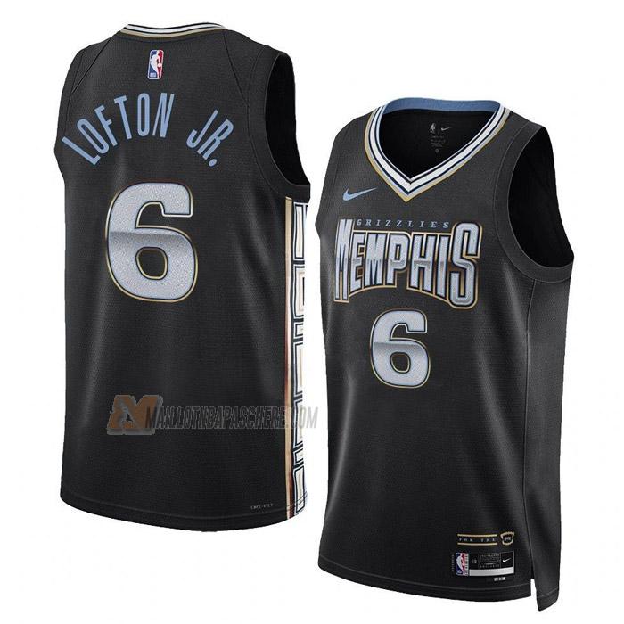 maillot kenneth lofton jr memphis grizzlies de 6 homme noir city edition 2023