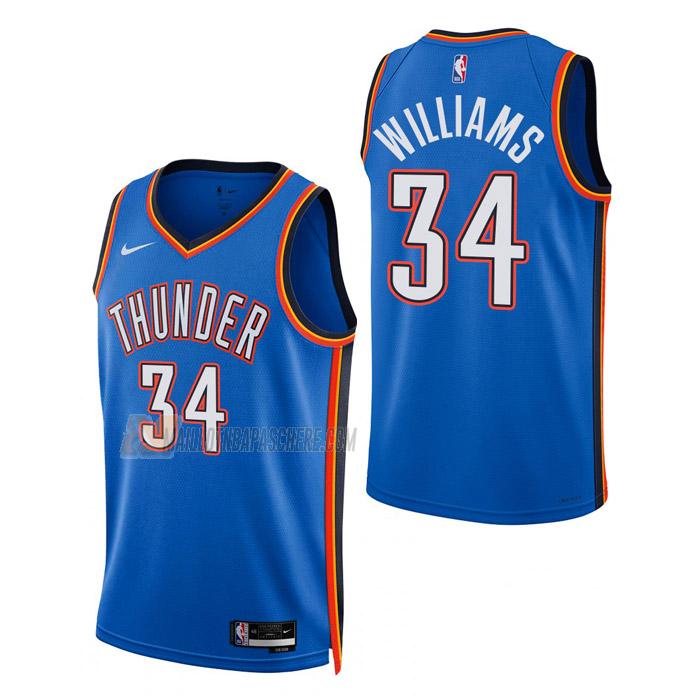 maillot kenrich williams oklahoma city thunder de 34 homme bleu icon edition 2023