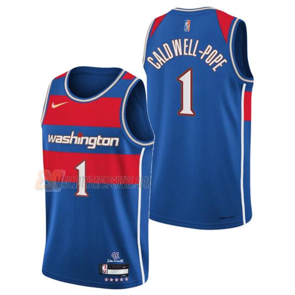 maillot kentavious caldwell-pope washington wizards de 1 homme bleu city edition 2022