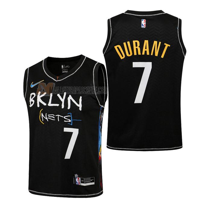 maillot kevin durant brooklyn nets de 7 enfant noir city edition 2021