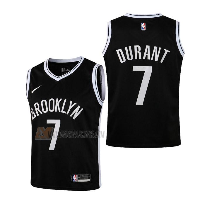 maillot kevin durant brooklyn nets de 7 enfant noir icon edition 2023