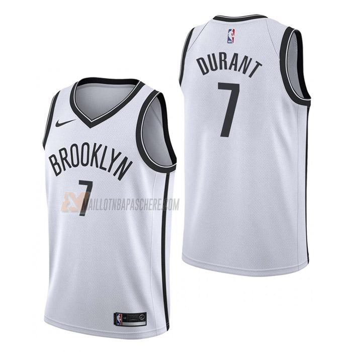 maillot kevin durant brooklyn nets de 7 homme blanc association edition 2023