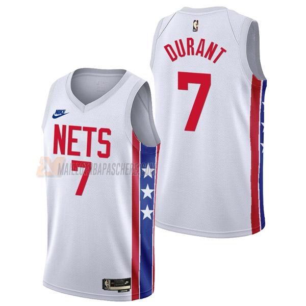 maillot kevin durant brooklyn nets de 7 homme blanc classic edition 2023